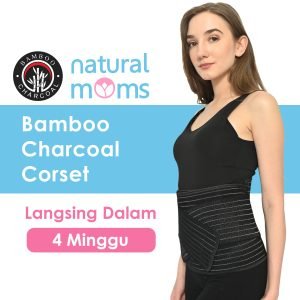 Korset Melahirkan Bamboo Charcoal Natural Moms